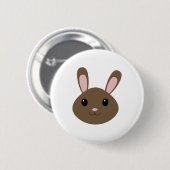 Adorable Brown Bunny Button (Vorne & Hinten)