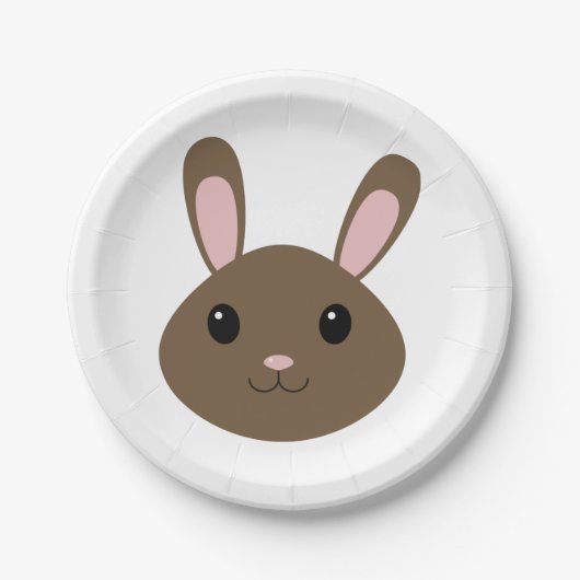 Adorable Brown Bunny Pappteller (Vorderseite)