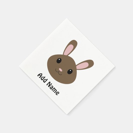 Adorable Brown Bunny Serviette (Ecke)