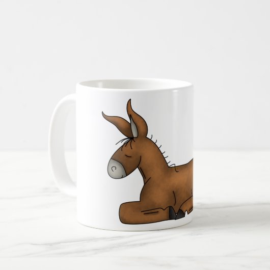 Adorable Brown Donkey-Tasse Kaffeetasse (Vorderseite Links)