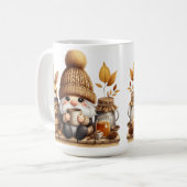 ADORABLE BROWN & GRAU FALL AUTUMN GNOMES KAFFEETASSE (Vorderseite Links)