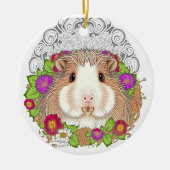 Adorable Brown Guinea Pig Keramik Ornament (Vorne)