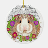 Adorable Brown Guinea Pig Keramik Ornament (Hinten)