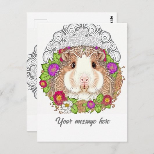 Adorable Brown Guinea Pig Postkarte (Vorne/Hinten)