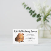 Adorable Brown Guinea Schweinefleisch Foto Sitzeck Visitenkarte (Stehend Vorderseite)