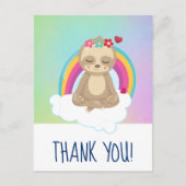 Adorable Brown Sloth Meditation friedlich Postkarte (Vorderseite)