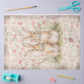 Adorable Brown Spring Hütte Bunnies Decoupage Seidenpapier (Basteln)