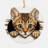 ADORABLE BROWN STRIPED TABBY KITTEN KERAMIK ORNAMENT (Vorne)