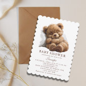 Adorable Brown Teddy Bear Sleeping Baby Dusche Einladung