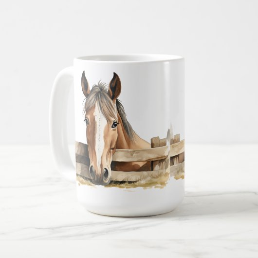 ADORABLE BROWN & WHITE PORSE ÜBER ZENTRUM KAFFEETASSE (Vorderseite Links)