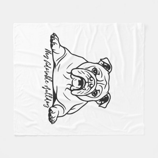 Adorable Bulldog Fleecedecke (Vorderseite (Horizontal))