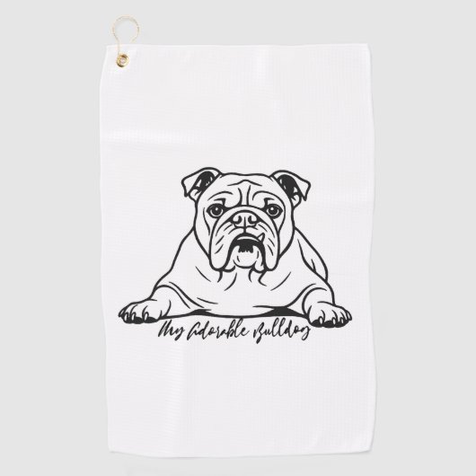 Adorable Bulldog Golfhandtuch (Vorderseite)
