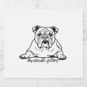 Adorable Bulldog Schaumweinetikett (Einzelnes Label)