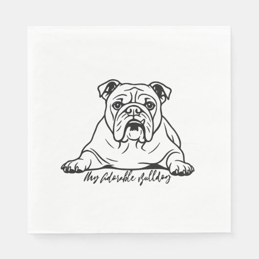 Adorable Bulldog Serviette (Vorderseite)