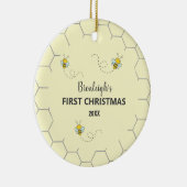 Adorable Bumble Bee Erste Weihnachtsfeier Custom K Keramik Ornament (Rechts)