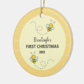 Adorable Bumble Bee Erste Weihnachtsfeier Custom K Keramik Ornament (Links)
