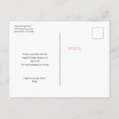 Adorable Bunnies Girl Babydusche Save the Date Ankündigungspostkarte (Rückseite)