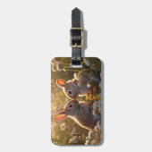 Adorable Bunnies im Frühlingswiese-Design Gepäckanhänger (Vorderseite vertikal)