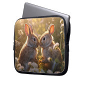 Adorable Bunnies im Frühlingswiese-Design Laptopschutzhülle (Vorderseite Links)