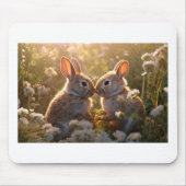 Adorable Bunnies im Frühlingswiese-Design Mousepad (Vorne)