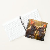Adorable Bunnies im Frühlingswiese-Design Notizblock (Innenseite)
