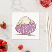 Adorable Bunny am Lied für ein Lila Ostereier Serviette (Beispiel)