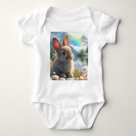 Adorable Bunny an einem verzauberten See Baby Strampler