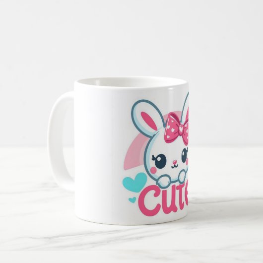 "Adorable Bunny Bliss Tasse" Kaffeetasse (Vorderseite Links)