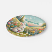 Adorable Bunny & Chicks Ostern. Baby Bunny Oaster, Pappteller (Schrägansicht)