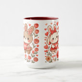 Adorable Bunny Couple Love Mug Tasse (Zentrum)