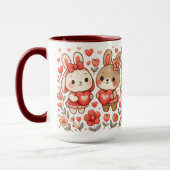 Adorable Bunny Couple Love Mug Tasse (Links)