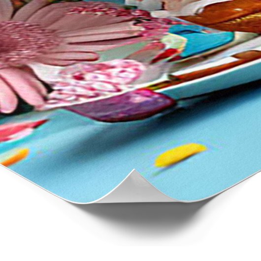 Adorable Bunny feiert Geburtstag Poster (Ecke)