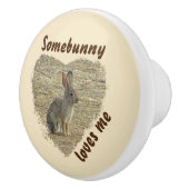 Adorable Bunny Foto Animal Pub Grosses Herz Keramikknauf (Rechts)