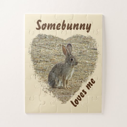 Adorable Bunny Foto Animal Pub Grosses Herz Puzzle (Vertikal)