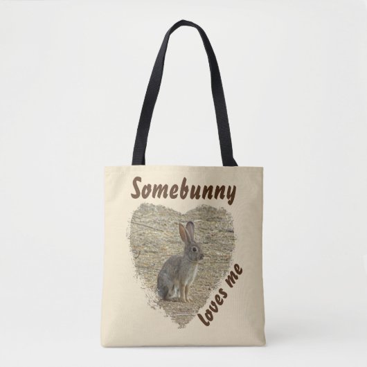 Adorable Bunny Foto Animal Pub Grosses Herz Tasche (Vorderseite)
