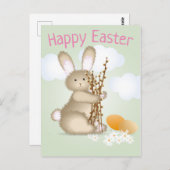 Adorable Bunny Happy Oaster Postkarte (Vorne/Hinten)