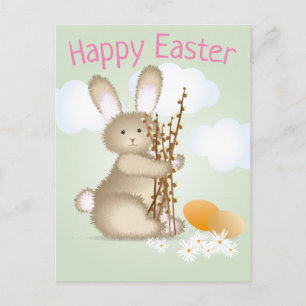 Adorable Bunny Happy Oaster Postkarte