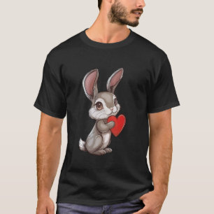 Adorable Bunny Holding Red Heart T-Shirt