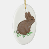 Adorable Bunny in Clover Keramik Ornament (Rechts)