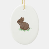 Adorable Bunny in Clover Keramik Ornament (Hinten)