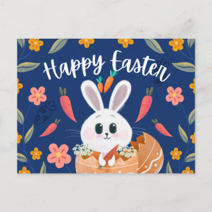 Adorable Bunny in Egg "Happy Oaster" Frühjahr Feiertagspostkarte
