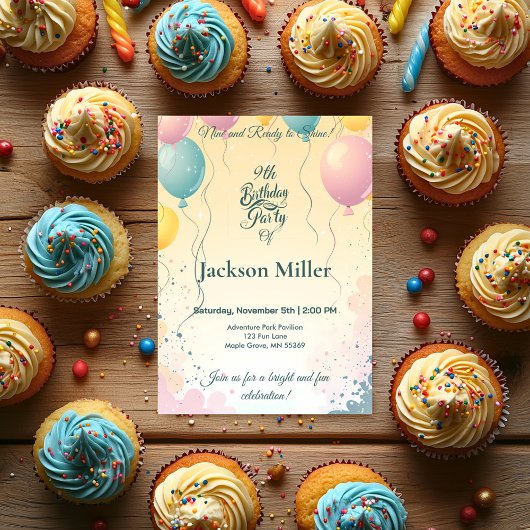 Adorable Bunny mit Ballon individuell anpassbar Ge Einladung