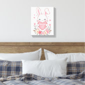 Adorable Bunny mit Liebe Herz Leinwanddruck (Insitu (Schlafzimmer))