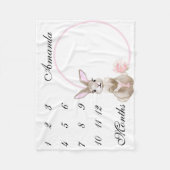 Adorable Bunny New Baby Säugling Milestone Foto Fleecedecke (Vorderseite)