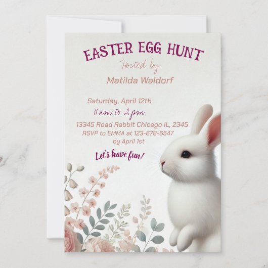 Adorable Bunny Oaster Egg Einladung (Vorderseite)