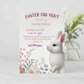 Adorable Bunny Oaster Egg Einladung (Stehend Vorderseite)