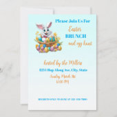 🐇 Adorable Bunny Osterfest Brunch & Egg Hunt Einladung (Vorderseite)