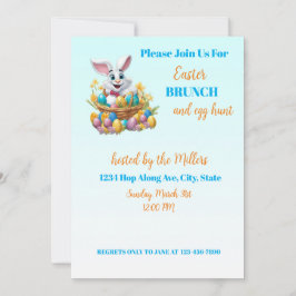 🐇 Adorable Bunny Osterfest Brunch & Egg Hunt Einladung