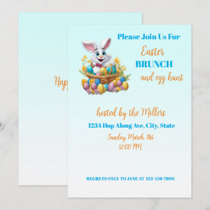 🐇 Adorable Bunny Osterfest Brunch & Egg Hunt Einladung