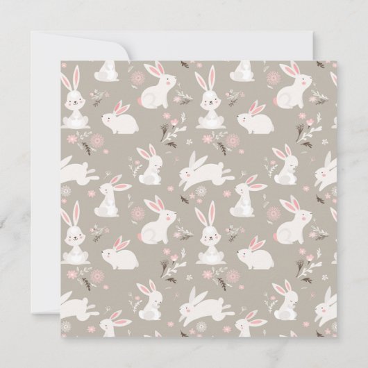 Adorable Bunny Party Osterfest Einladung (Rückseite)